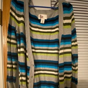 Multicolored striped cardigan